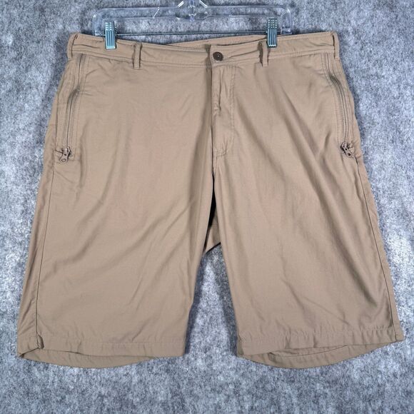 Clothing Arts Shorts Mens Size 36x10 Beige P Cubed Pick Pocket Proof Travel - Picture 1 of 11